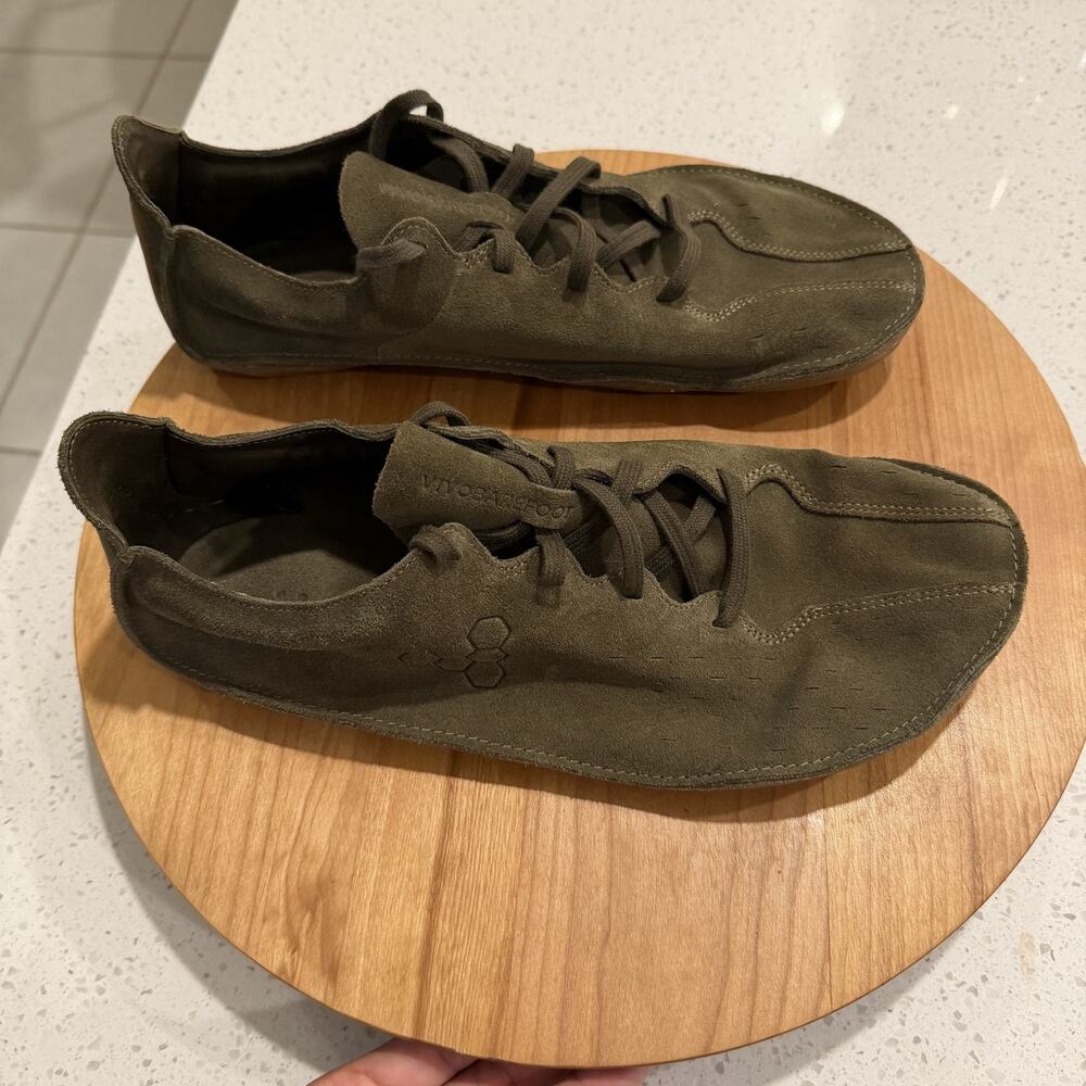 Vivobarefoot Shoes Mens 11 44 Sensus Suede Barefoot Sneakers Green Minimalist